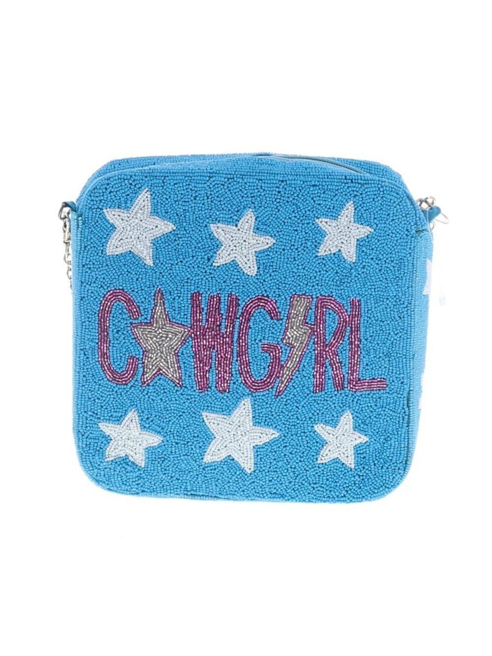 Lily Jane Boutique Blue Beaded “Cowgirl” Crossbody Bag - Picture 3 of 7